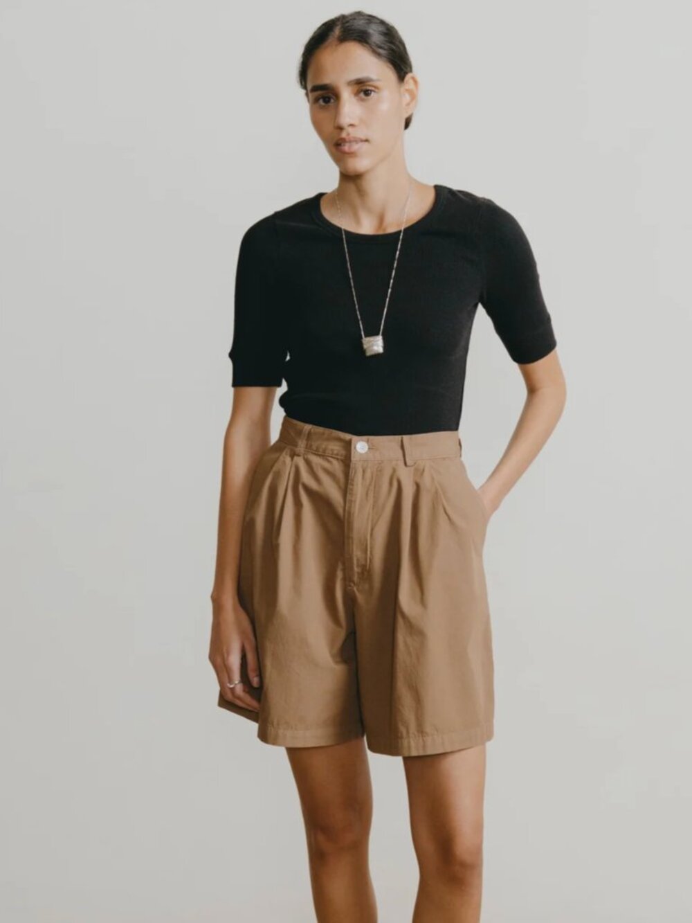OZMA Pfeiffer Shorts in Clay